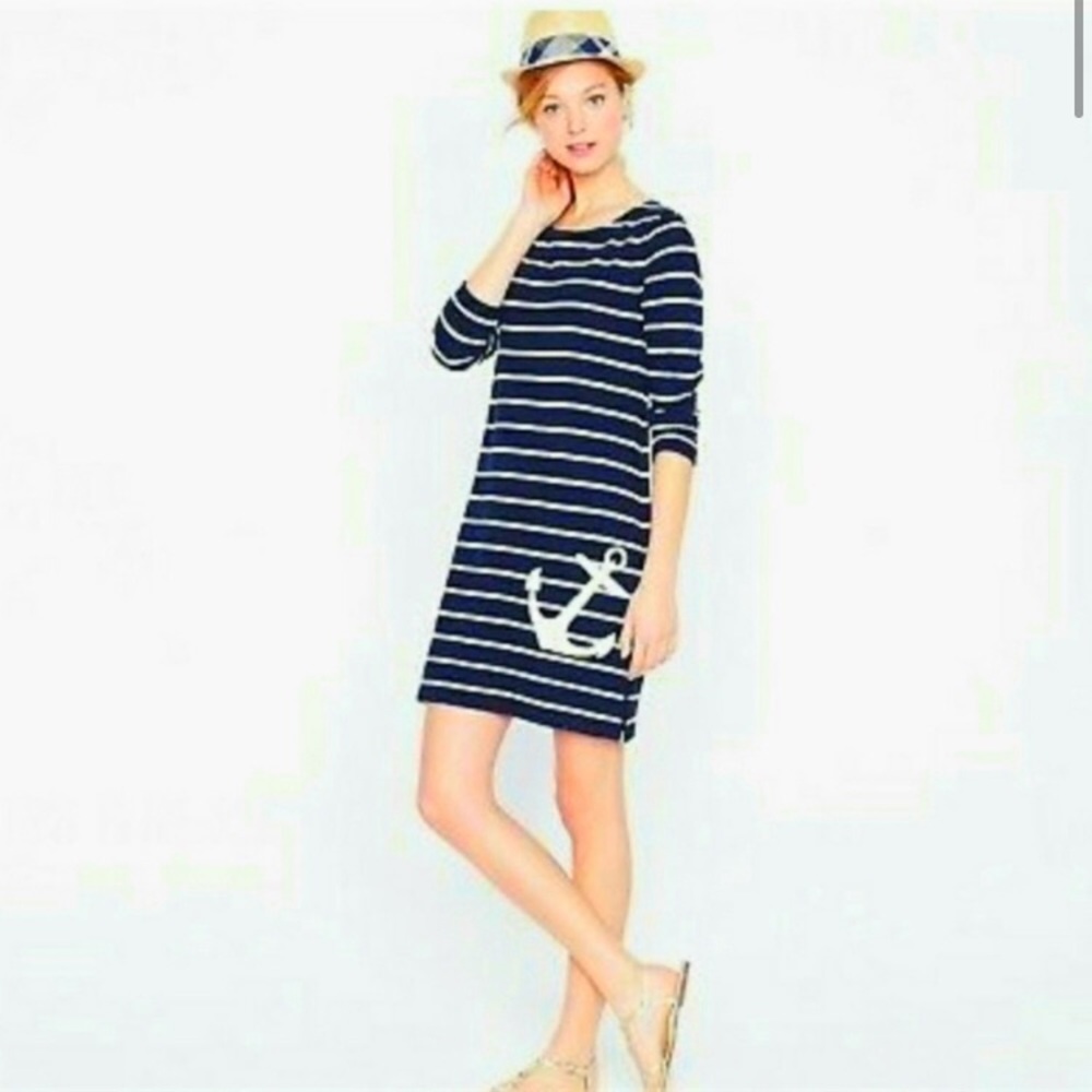 J. Crew Maritime Stripe Anchor Dress